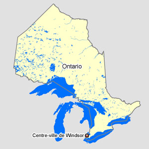 Carte : Ontario Windsor Centre-ville