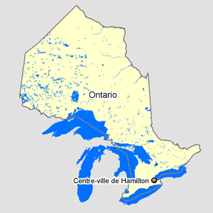 Carte : Ontario Hamilton Centre-ville