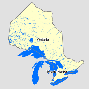 Carte : Ontario Toronto Nord