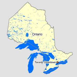 Carte : Ontario Toronto Centre-ville