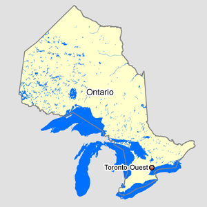 Carte : Ontario Toronto-ouest